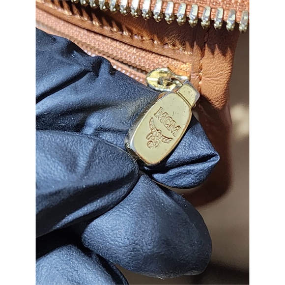 SOLD***Authentic MCM Visetos Striped Shopper Tote Bag Brown - Picture 12 of 15